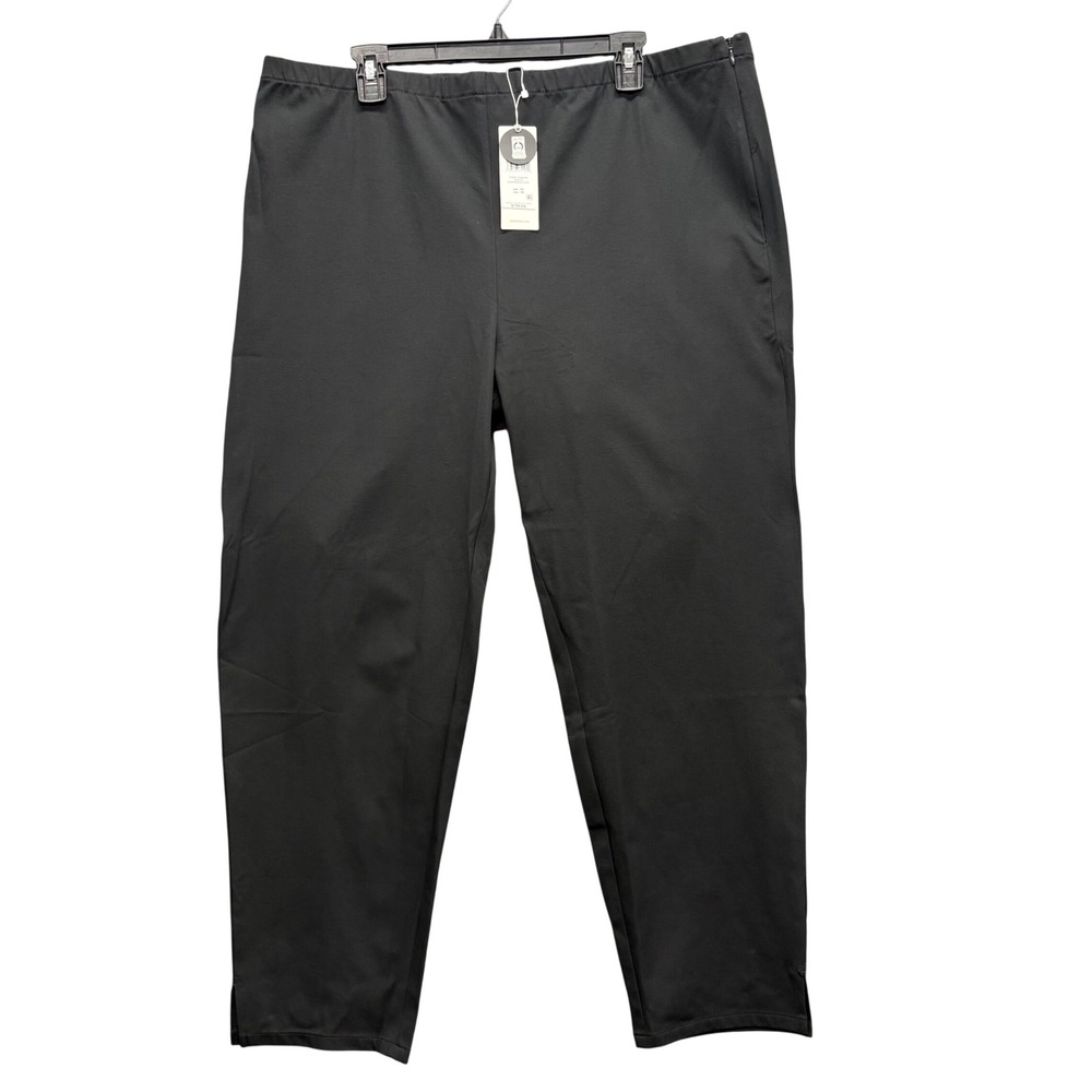 Eileen Fisher Black Slim Ankle Pants Organic Cotton Plus 1X Career Office NWT